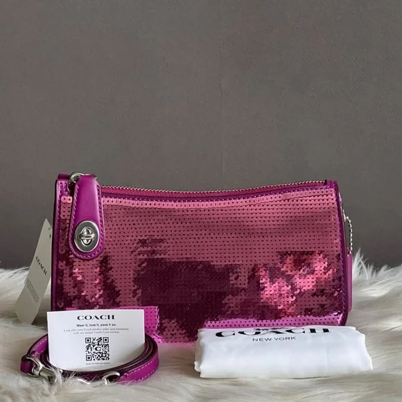 CM547 - Coach Penn Shoulder Bag with Sequins - Picture 11 of 13